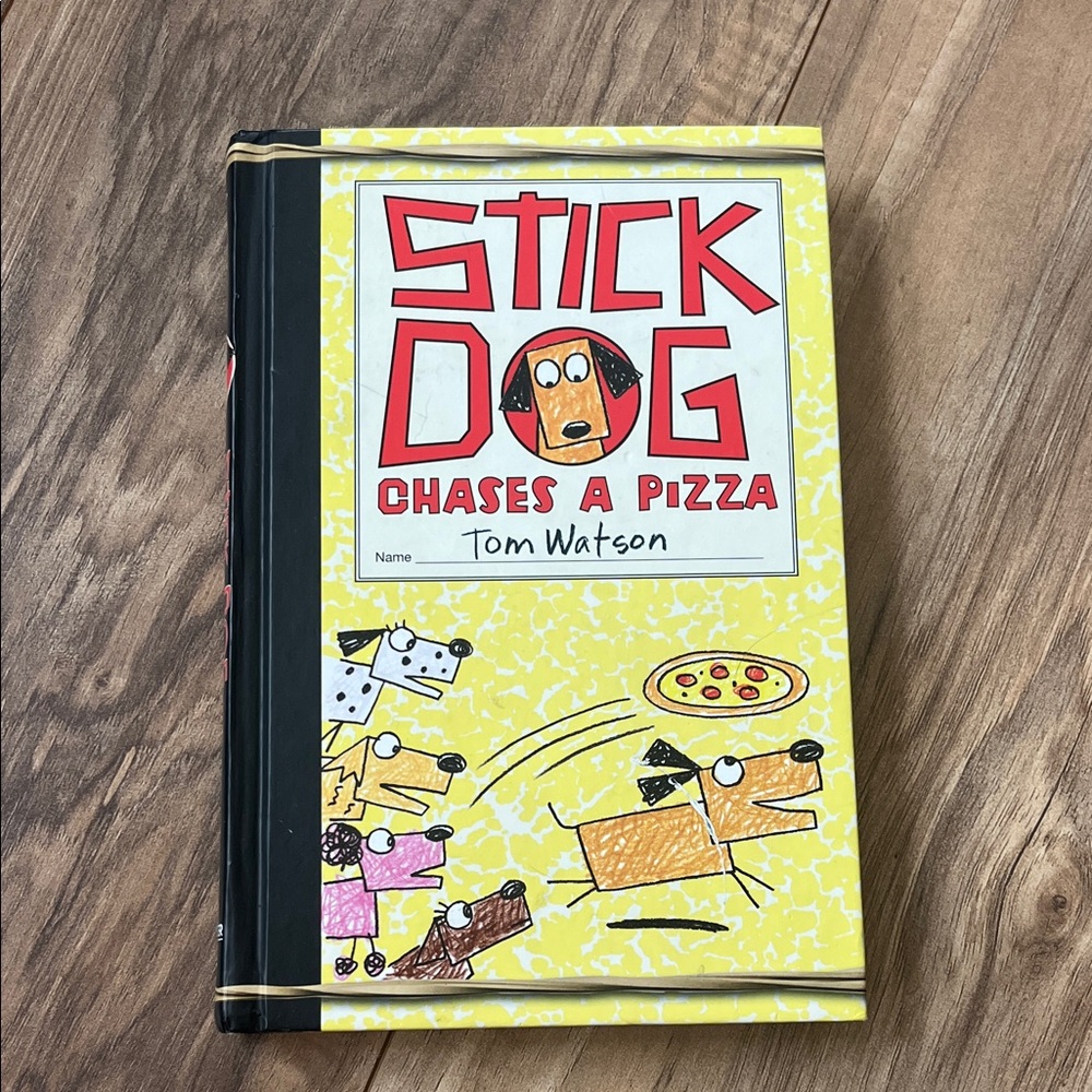 Stick Dog Chases a Pizza Book - Yellow Cover